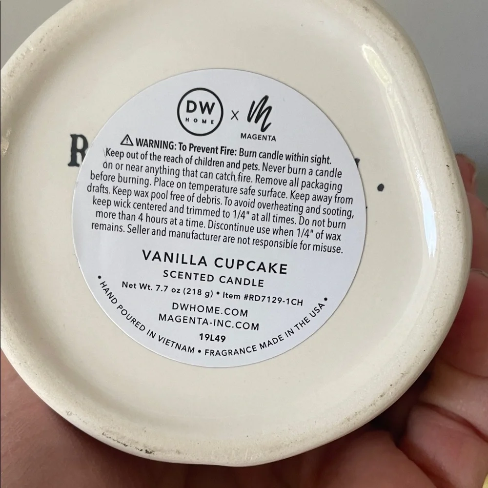 Rae Dunn White Vanilla Cupcake Candle